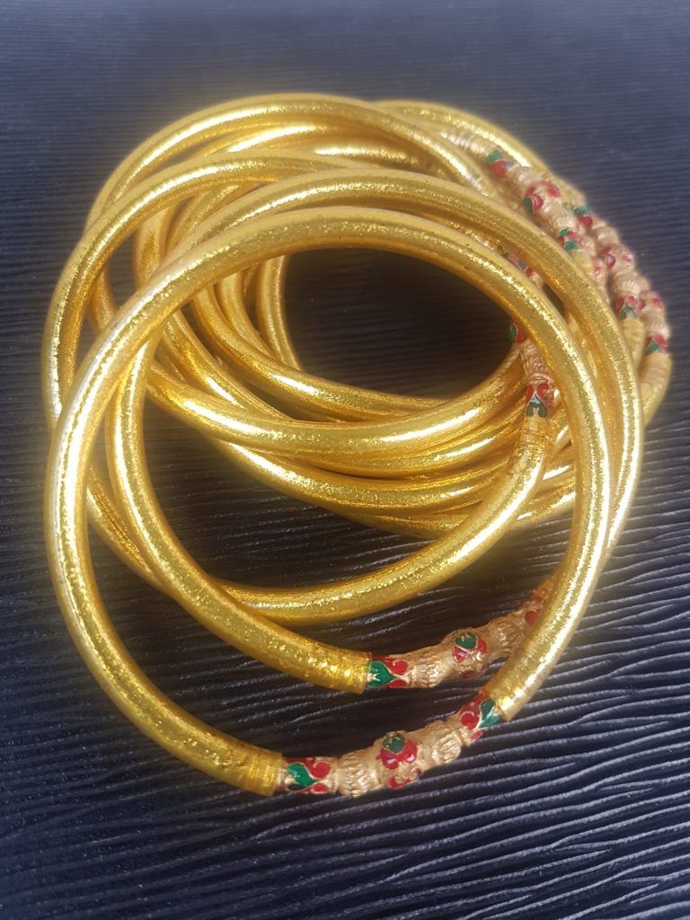Gold Buddhist Temple Bracelet with Longya – Buddhist Temple Bracelet